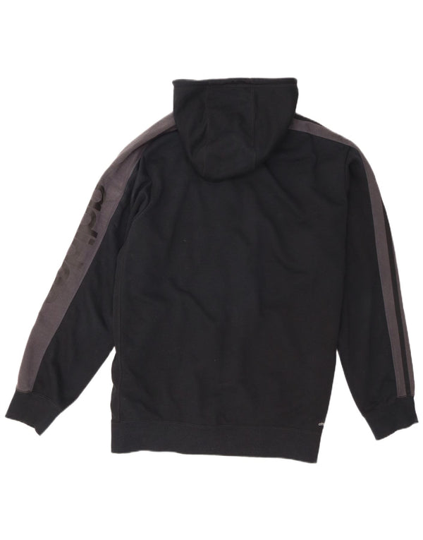 Adidas Мужской свитер с капюшоном и молнией с графическим рисунком Climalite XL Черный Цветной блок