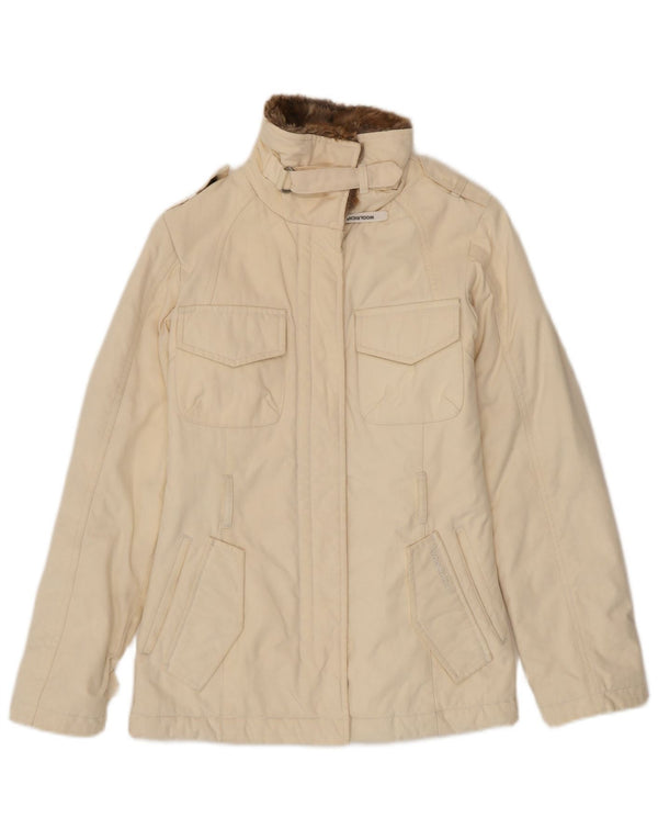 Женская куртка в стиле милитари Woolrich UK 6 XS, бежевый нейлон