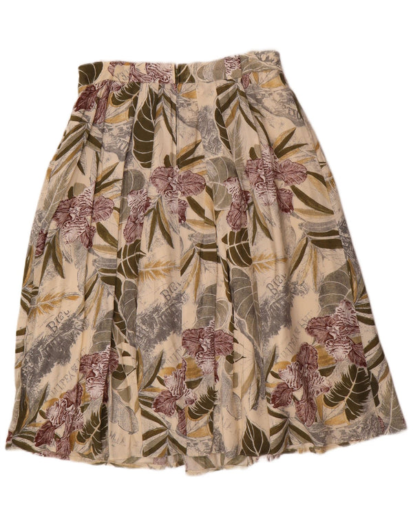 Винтажная женская плиссированная юбка EU 40 Medium W30 Разноцветный цветочный принт