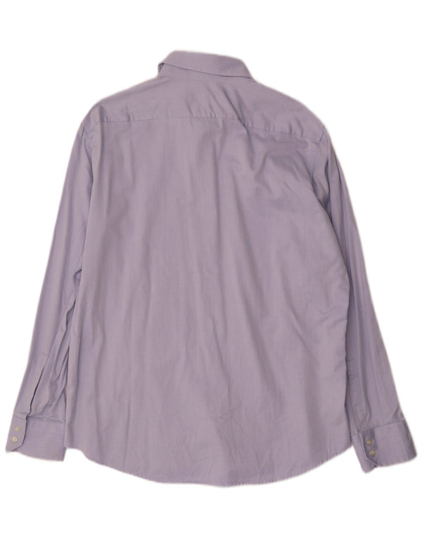 Мужская рубашка обычного кроя Hugo Boss, размер 44, 17, 1/2 XL, синяя, хлопок