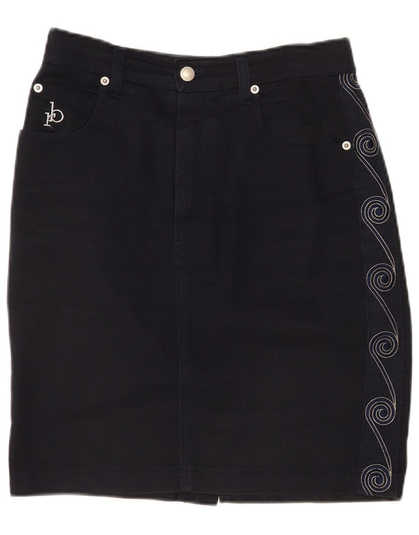 Юбка-карандаш женская Roccobarocco IT 44 Medium W28 Темно-синяя с геометрическим рисунком