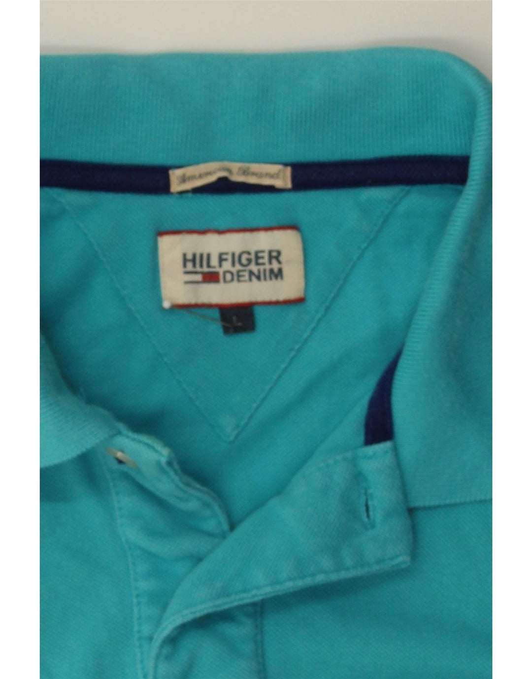 TOMMY HILFIGER Mens Polo Shirt Large Blue Cotton Vintage Tommy Hilfiger and Second-Hand Tommy Hilfiger from Messina Hembry 