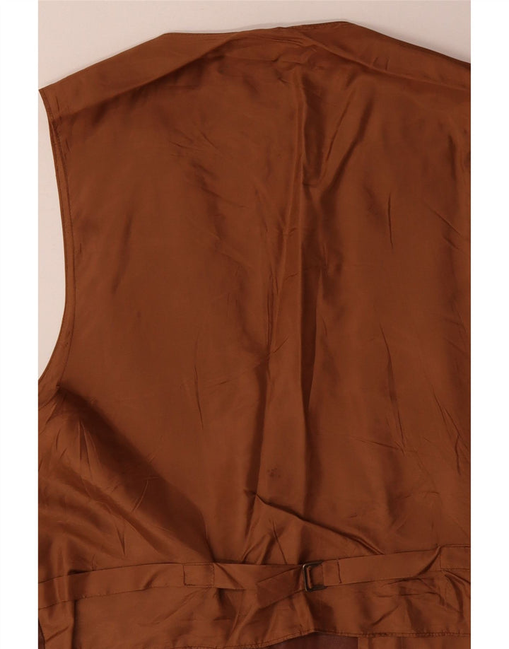 ВИНТАЖНЫЙ Мужской кожаный жилет большой коричневый кожаный