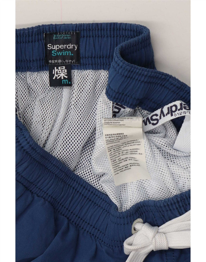 Superdry Мужские шорты для плавания с рисунком, средний темно-синий, хлопок с цветными блоками