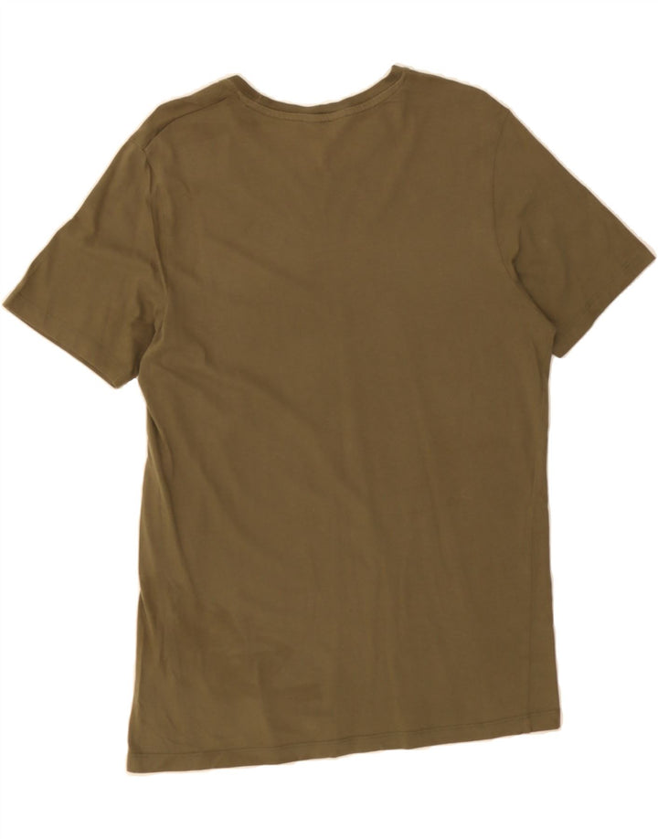 JACK & JONES Mens Graphic T-Shirt Top Medium Khaki Vintage Jack & Jones and Second-Hand Jack & Jones from Messina Hembry 