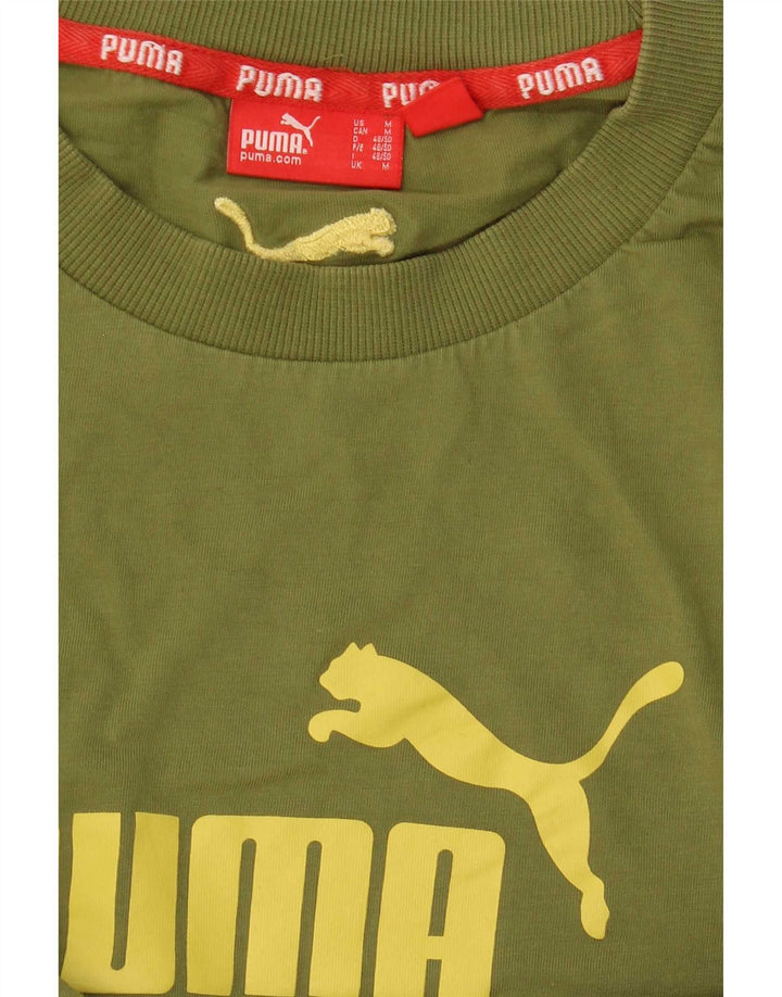 Мужская футболка с рисунком Puma, средний зеленый цвет