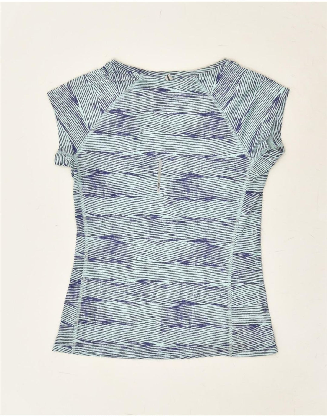 NIKE Womens Dri Fit T-Shirt Top UK 6 XS Blue Striped | Vintage Nike | Thrift | Second-Hand Nike | Used Clothing | Messina Hembry 