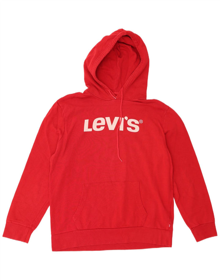 Мужской джемпер с капюшоном с рисунком Levi's XL красный