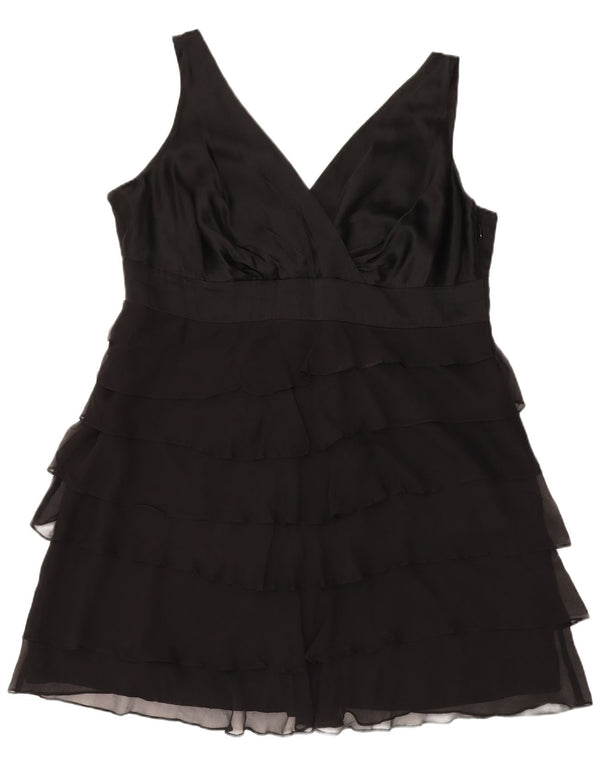 Женское многоярусное платье без рукавов MONSONON UK 22 3XL, черное шелковое