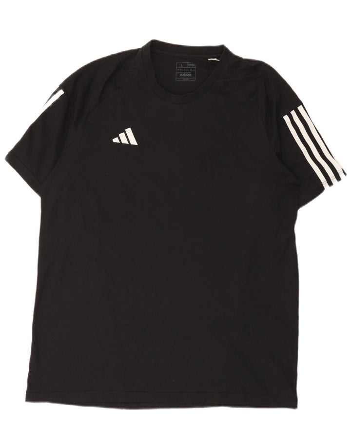 Adidas Мужская футболка стандартного кроя, большой черный хлопок