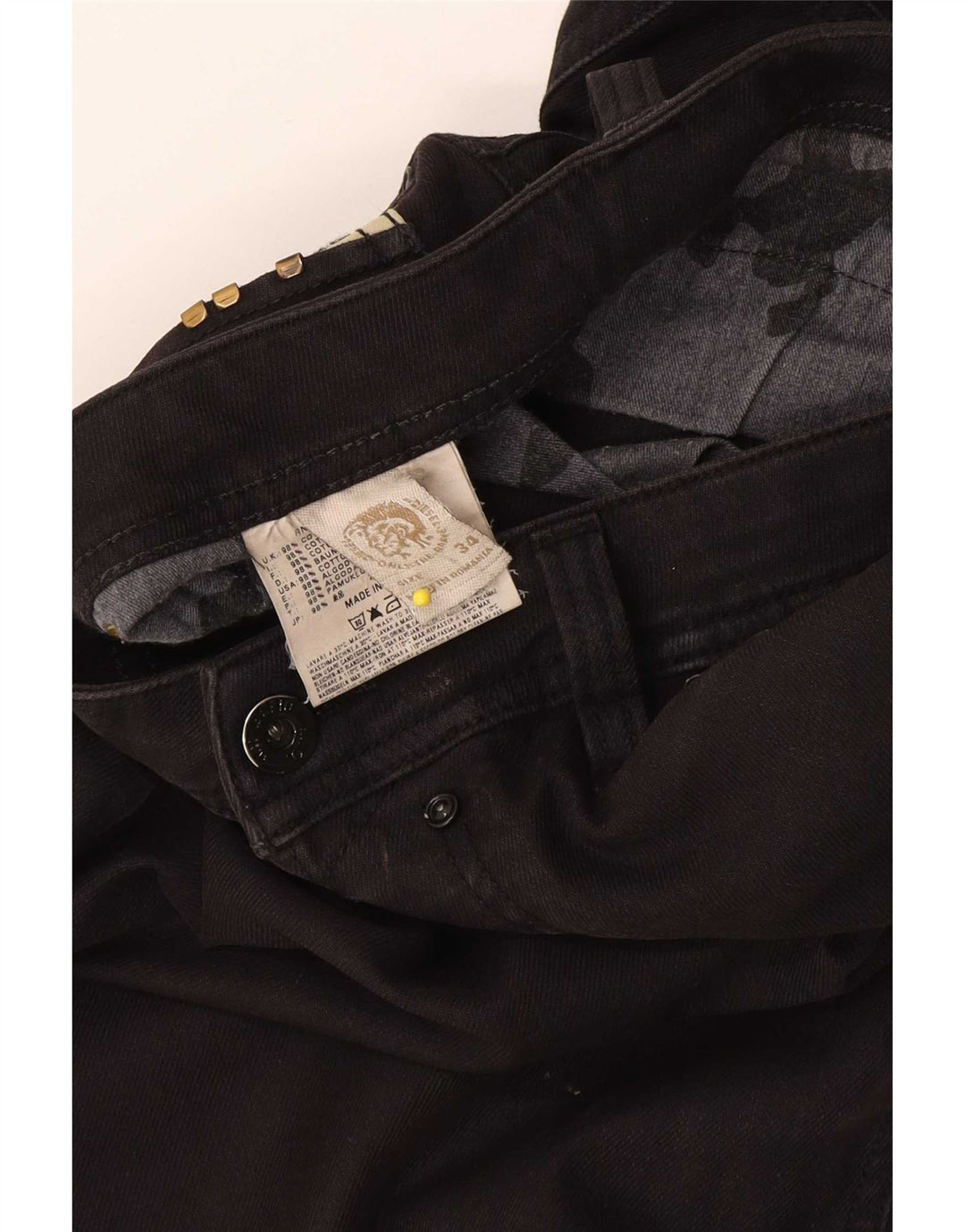 Мужские узкие джинсы Diesel W34 L34, черный хлопок