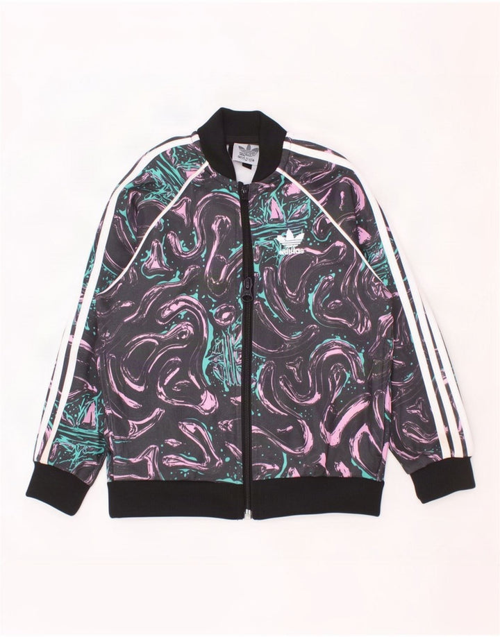 Adidas Спортивный костюм с абстрактным узором для девочек, верхняя куртка, разноцветная от 2 до 3 лет