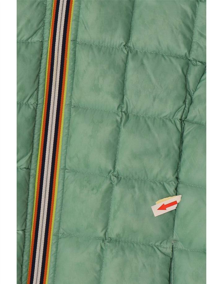 Двусторонняя утепленная куртка K-Way для девочек с капюшоном, скидка 11–12 лет, белый полиамид