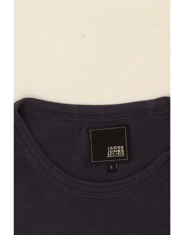 Мужская футболка с рисунком Jack & Jones, маленькая, темно-синяя