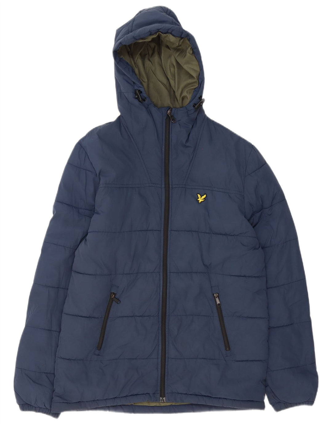 Мужская стеганая куртка с капюшоном Lyle & Scott UK 36, маленькая, темно-синяя, нейлон