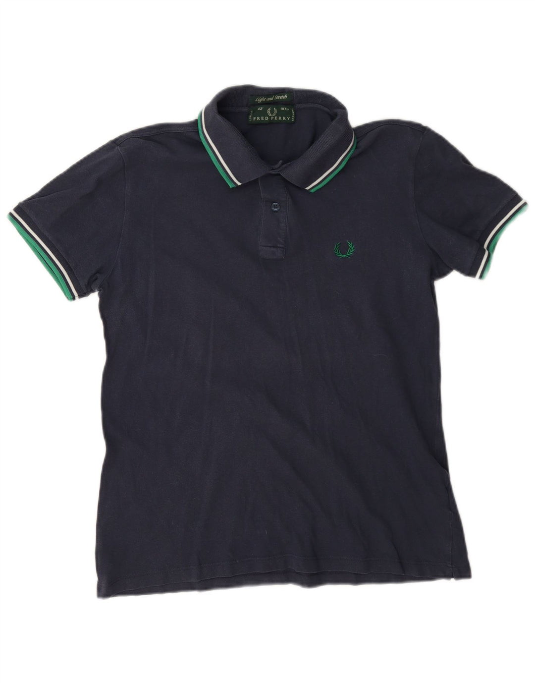 Мужская легкая и эластичная рубашка-поло Fred Perry среднего размера, темно-синяя, хлопок