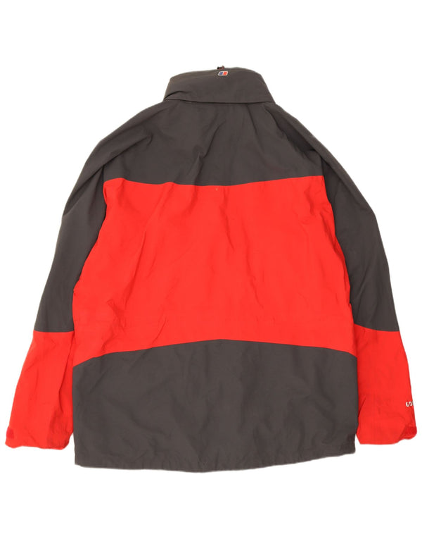 Berghaus Мужская дождевик с капюшоном UK 44 2XL Красный Полиамид с цветными блоками