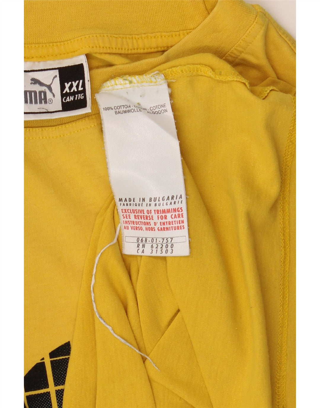 Мужская футболка с рисунком Puma 2XL, желтый хлопок