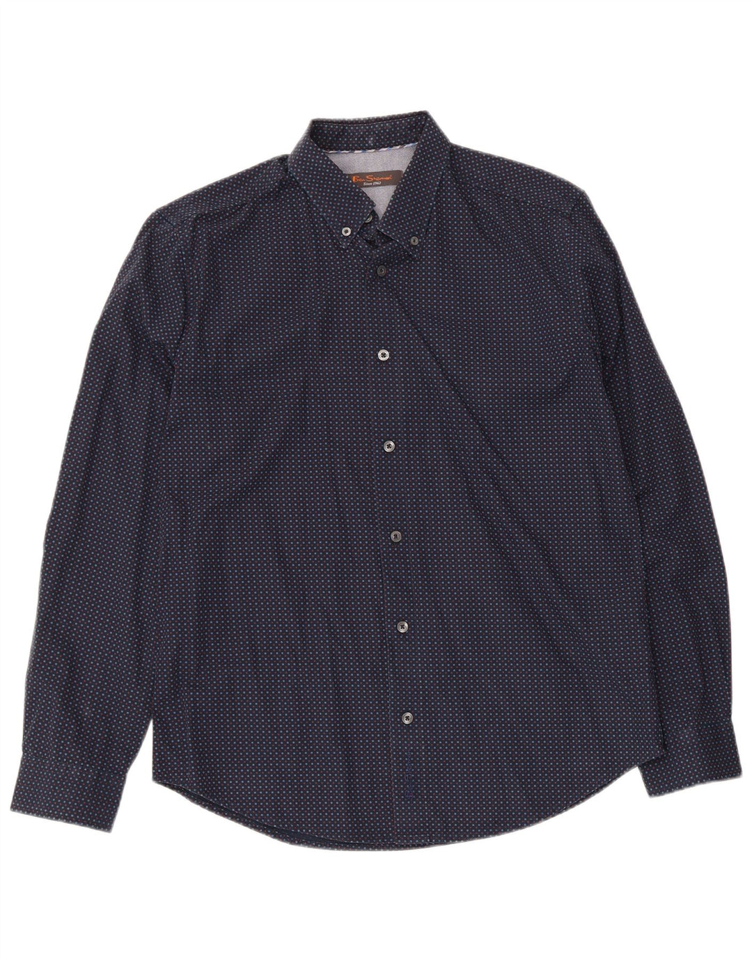Мужская рубашка Ben Sherman, средний темно-синий пятнистый хлопок
