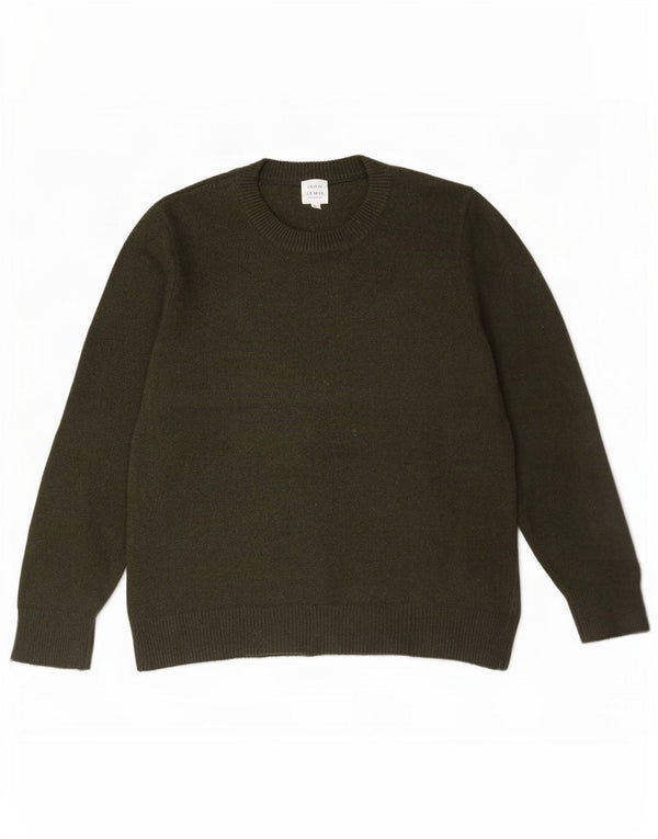 Женский джемпер John Lewis с круглым вырезом, Великобритания 18 XL, хаки, мериносовая шерсть