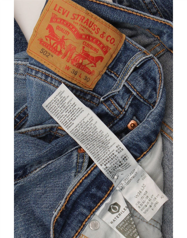 Мужские зауженные джинсы Levi's 502 W36 L30 синие, хлопок