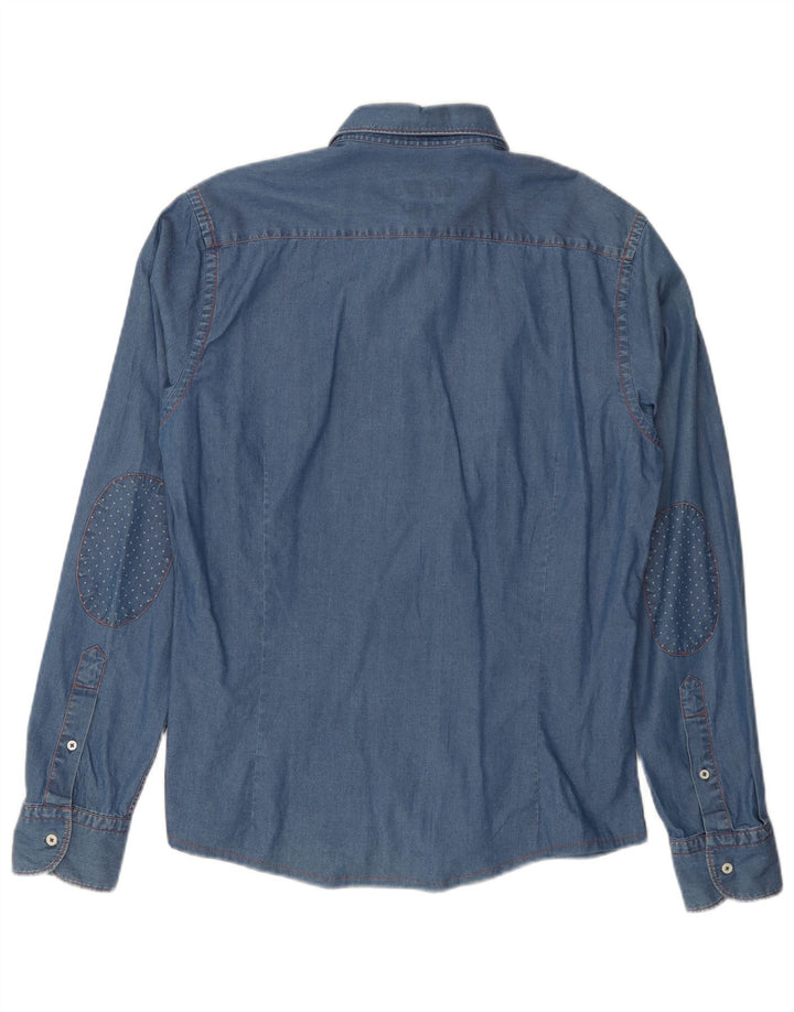 Мужская джинсовая рубашка MASSIMO DUTTI темно-синяя