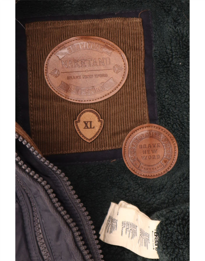 NAKETANO Женский утепленный жилет с капюшоном UK 18 XL, темно-синий, полиэстер