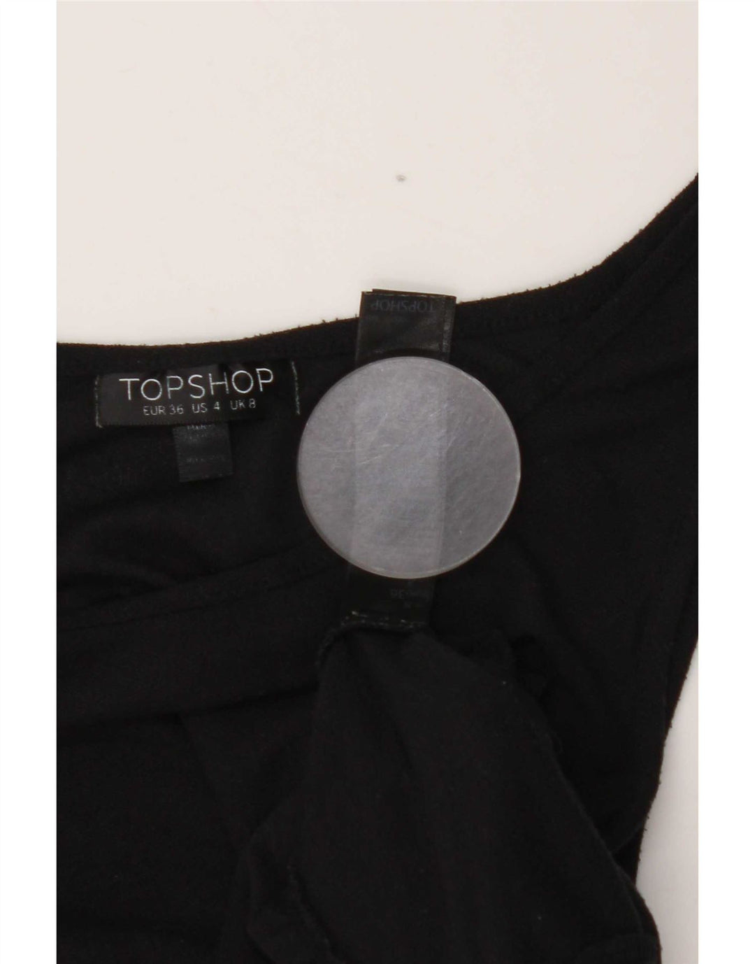 Topshop Женский жилет Top UK 8 Маленький Черный Полиэстер