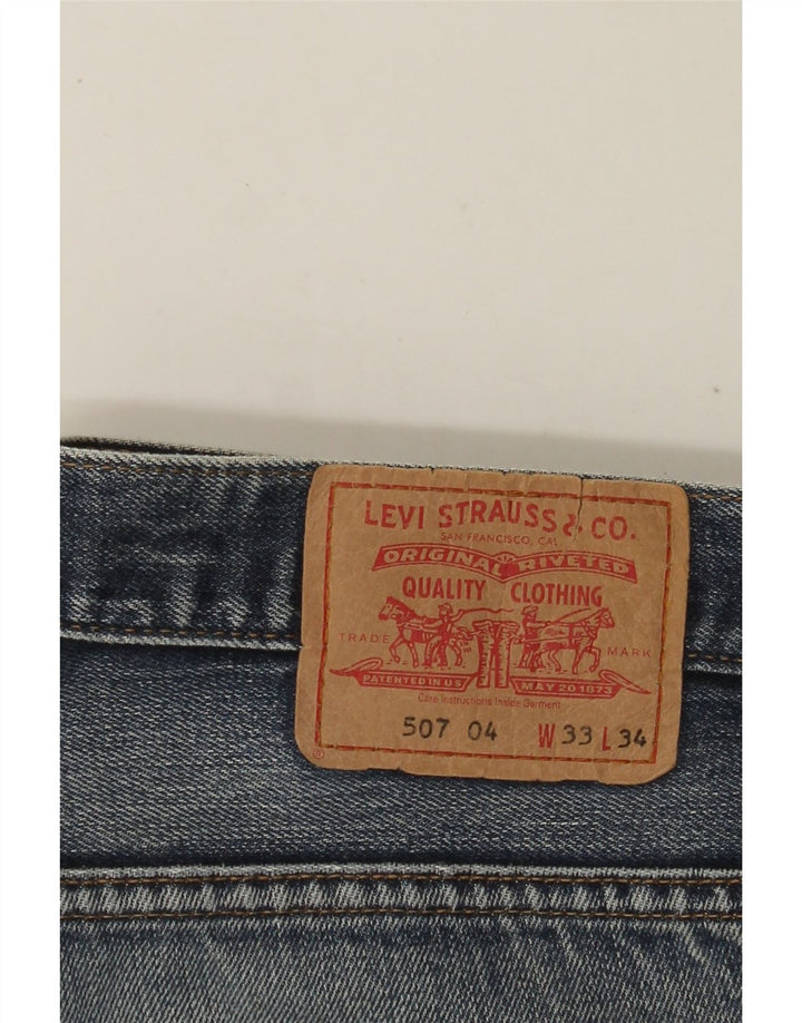 Мужские джинсовые шорты LEVI'S 507 W33, средний синий хлопок