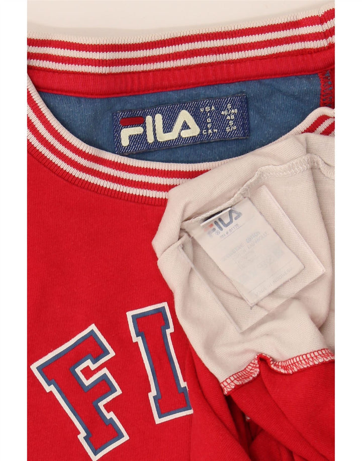 Мужская футболка с рисунком FILA, маленький красный, хлопок с цветными блоками