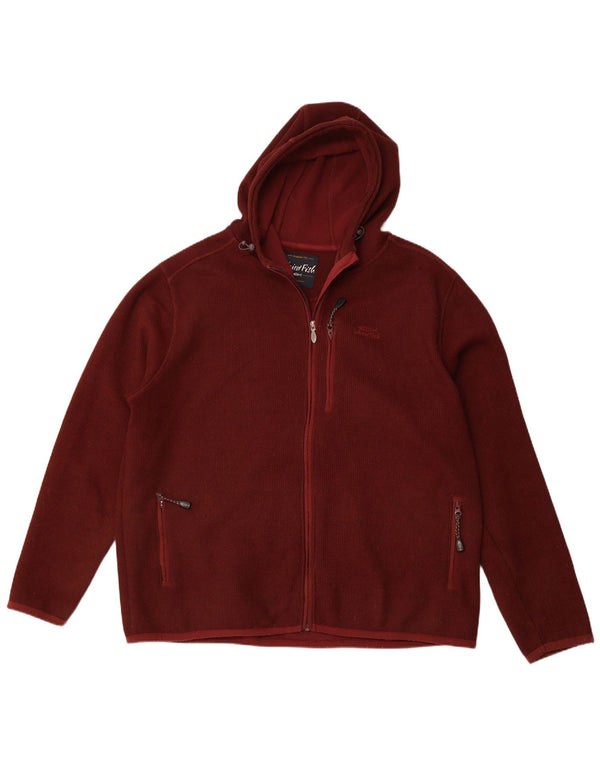 Мужской свитер с капюшоном на молнии WEIRD FISH 3XL темно-бордовый из полиэстера