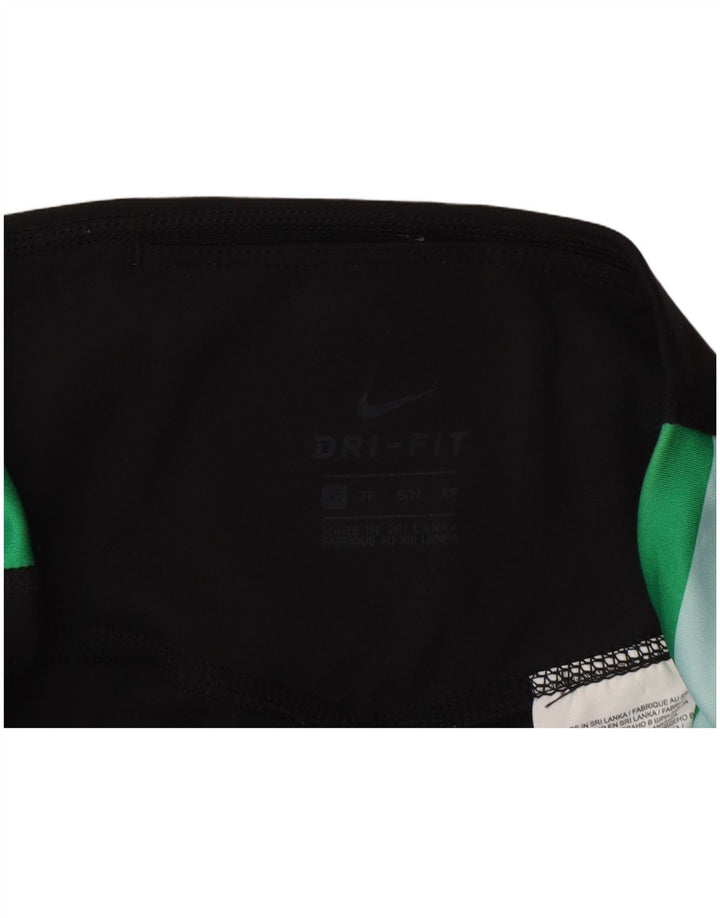 Женские леггинсы с рисунком Nike UK 6 XS, черные, полиэстер с цветными блоками