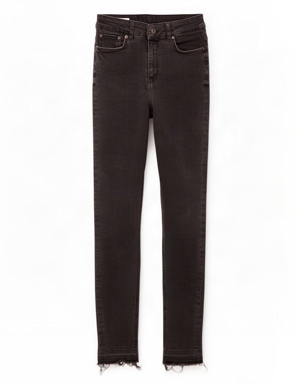 Женские джинсы скинни Zara с высокой талией EU 38, маленькие W28 L27, черный хлопок