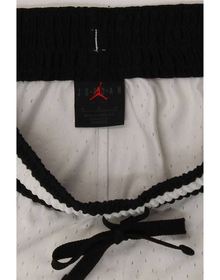 Мужские спортивные шорты Jordan Dri Fit с графическим рисунком, средний белый цвет, полиэстер с цветными блоками