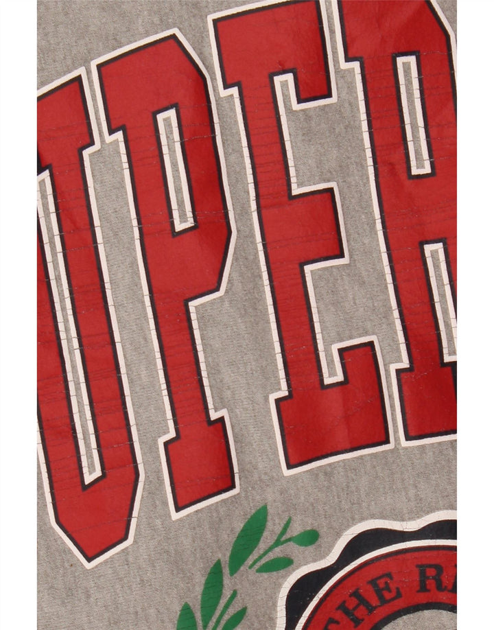 Женский свитер SUPERDRY с рисунком, Великобритания, 8, маленький, серый, с цветными блоками