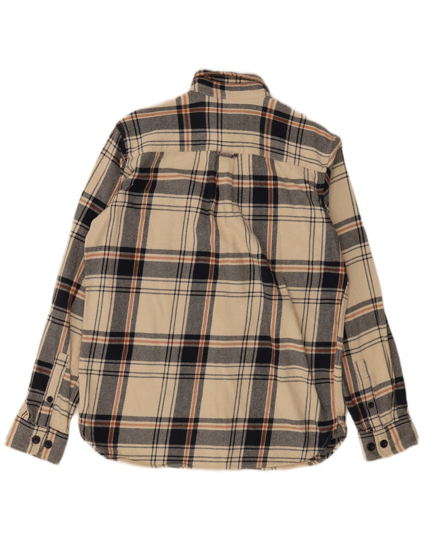 Мужская фланелевая рубашка стандартного кроя Jack & Jones, маленький размер, хлопковая бежевая клетка
