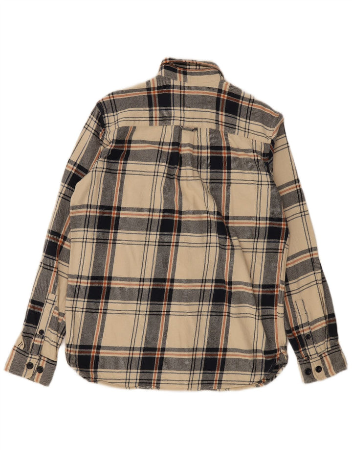 Мужская фланелевая рубашка стандартного кроя Jack & Jones, маленький размер, хлопковая бежевая клетка