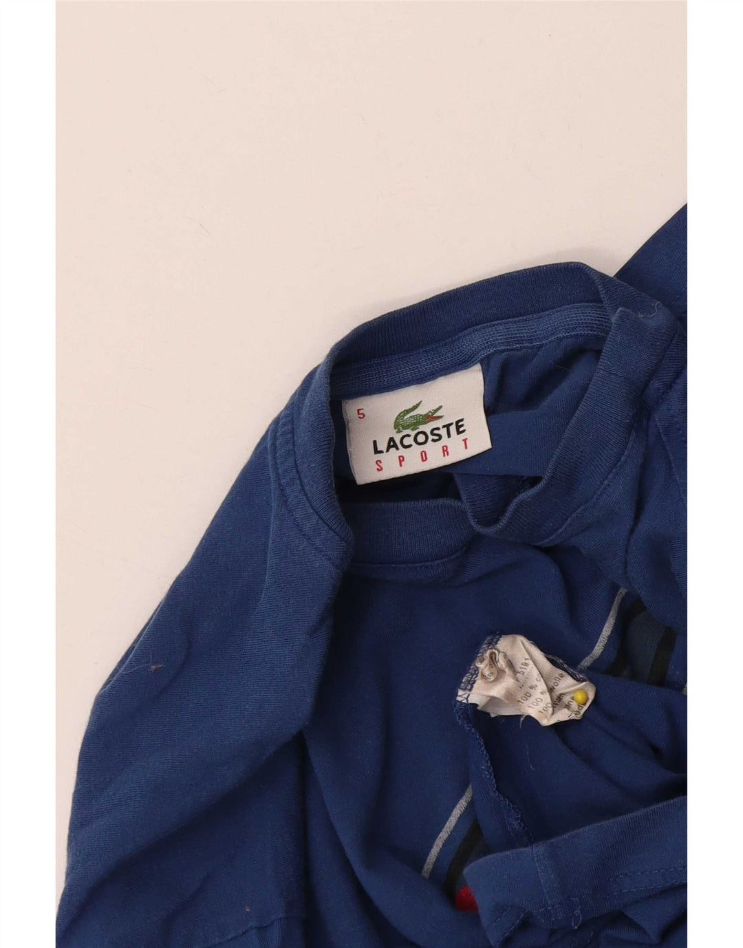 Мужская футболка с рисунком Lacoste, размер 5, большая, синяя, хлопок
