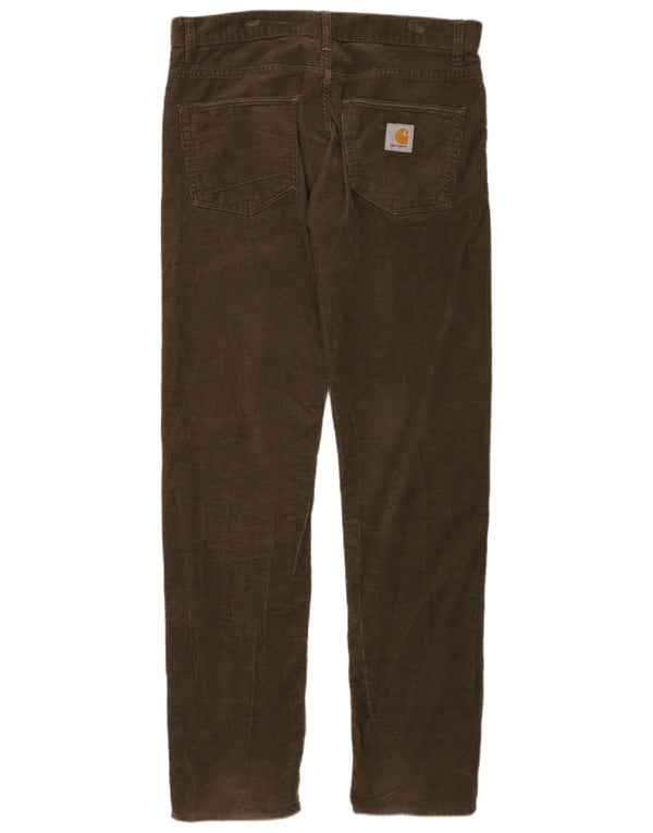 Carhartt Мужские прямые вельветовые брюки W33 L34 Хаки, хлопок