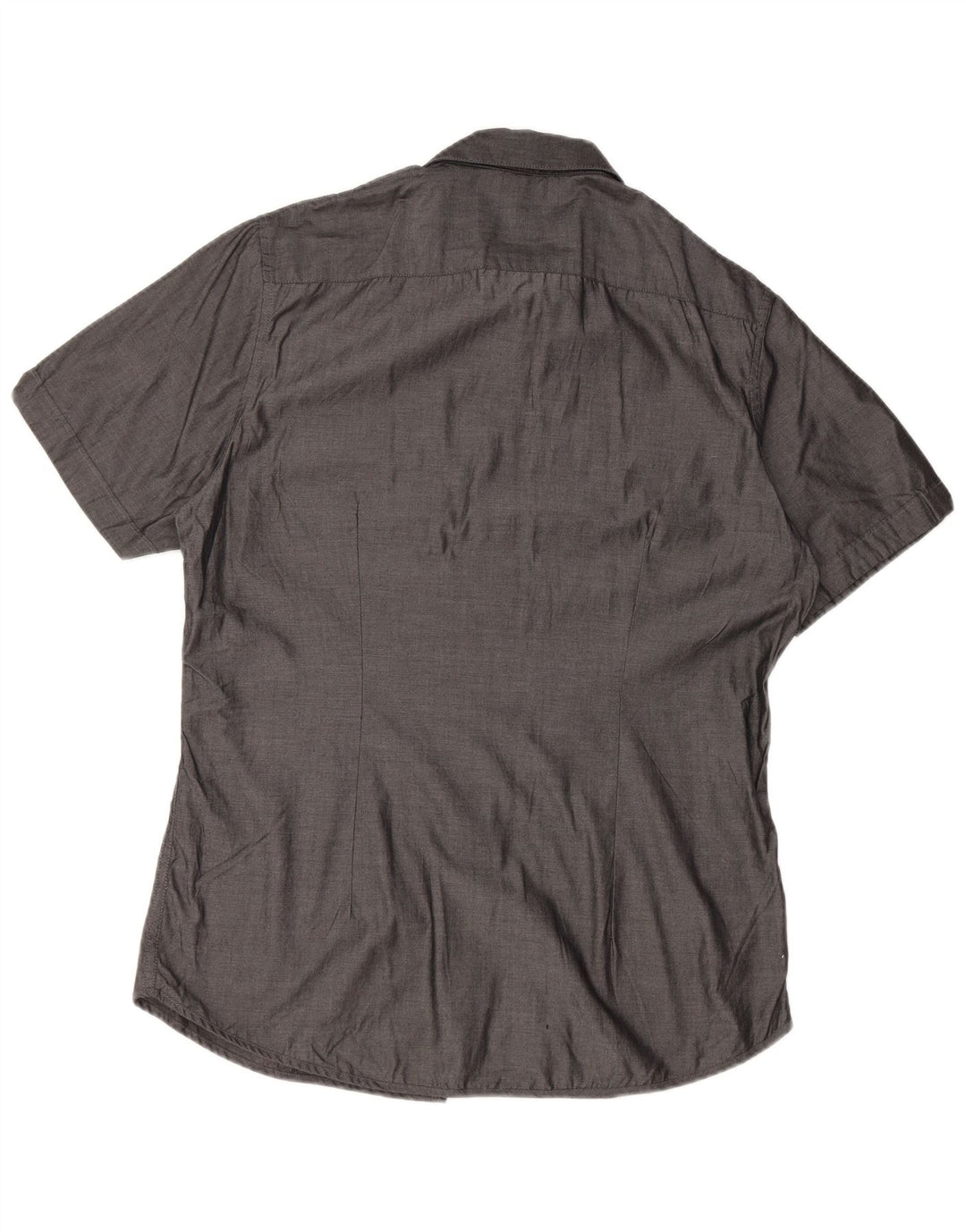 CALVIN KLEIN Мужская рубашка приталенного кроя с коротким рукавом, большой серый хлопок