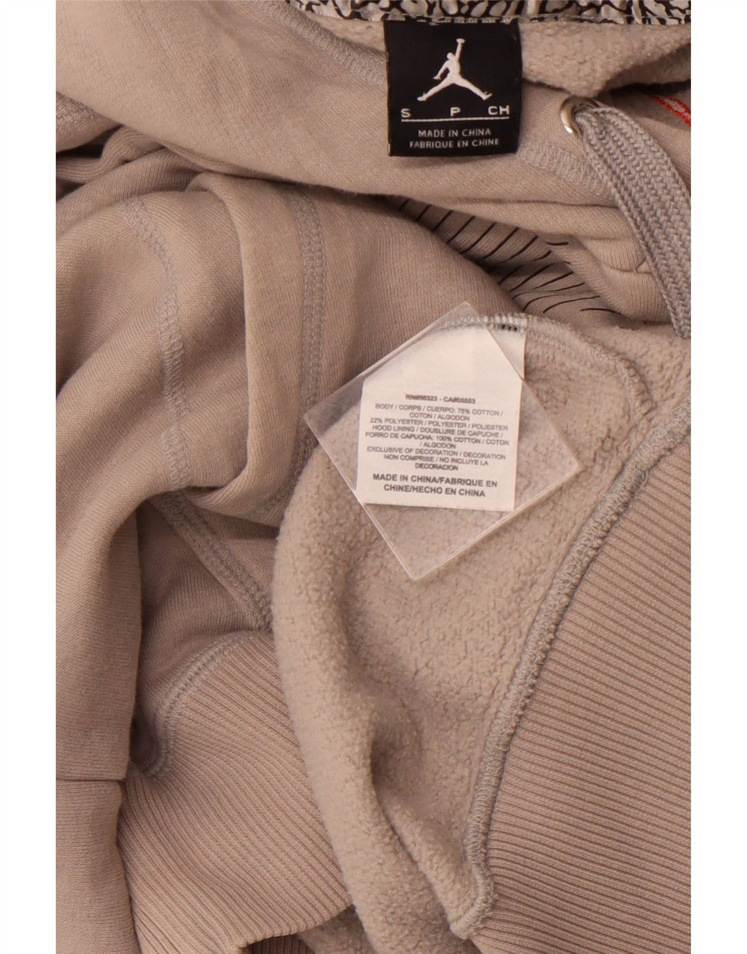 Мужской джемпер с капюшоном JORDAN, маленький серый, хлопковый