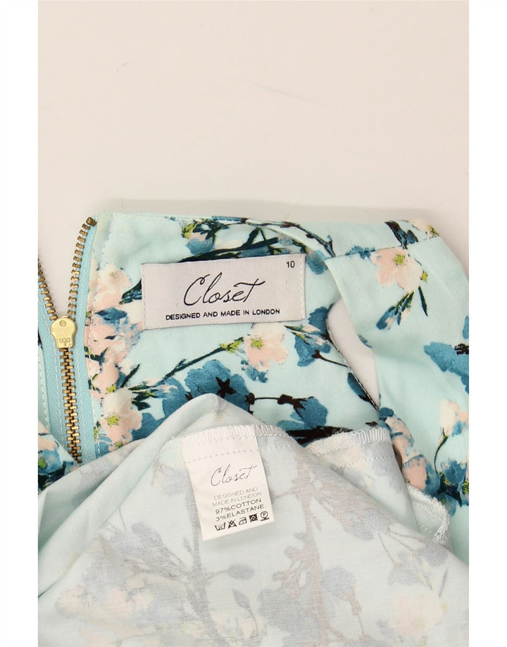 CLOSET Женское платье с бретелькой без рукавов, Великобритания, 10 маленьких синих цветов, хлопок