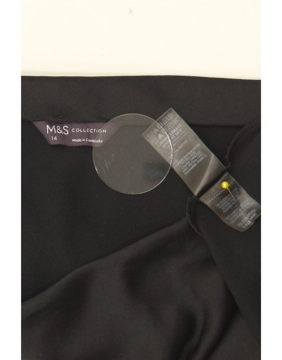 Женская юбка-трапеция Marks & Spencer UK 14, большая W33, черный полиэстер