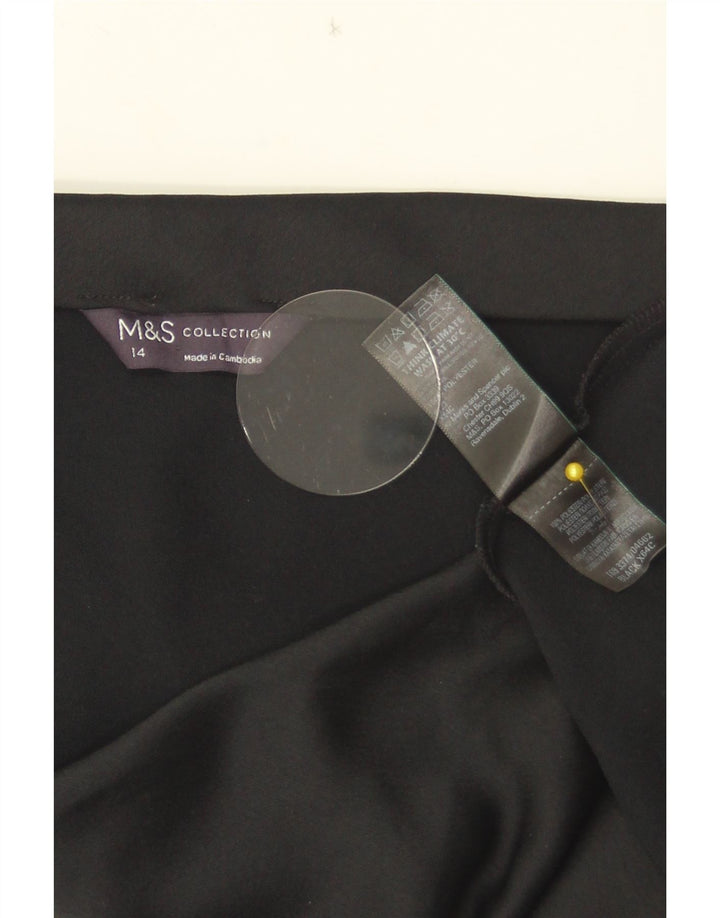 Женская юбка-трапеция Marks & Spencer UK 14, большая W33, черный полиэстер
