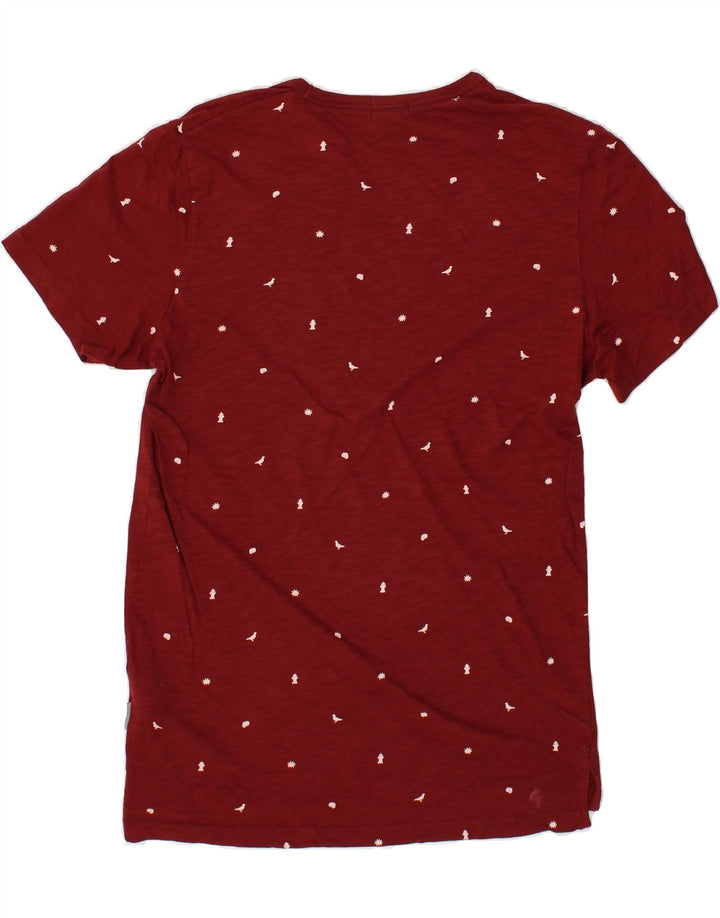 JACK & JONES Mens Originals T-Shirt Top Medium Burgundy Spotted Cotton | Vintage Jack & Jones | Thrift | Second-Hand Jack & Jones | Used Clothing | Messina Hembry 