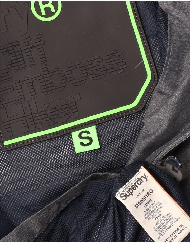 Мужская дождевик с капюшоном Superdry UK 36, маленький серый нейлон