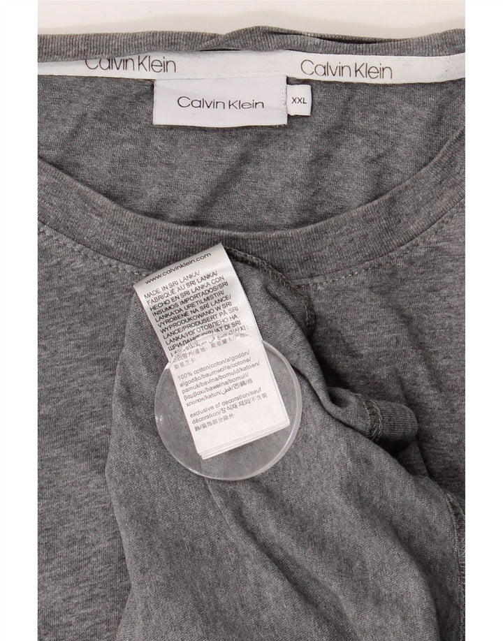CALVIN KLEIN Womens T-Shirt Top 2XL Grey Cotton Vintage Calvin Klein and Second-Hand Calvin Klein from Messina Hembry 