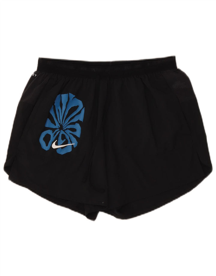 Женские спортивные шорты Nike Dri Fit с графическим рисунком UK 14, средний черный полиэстер