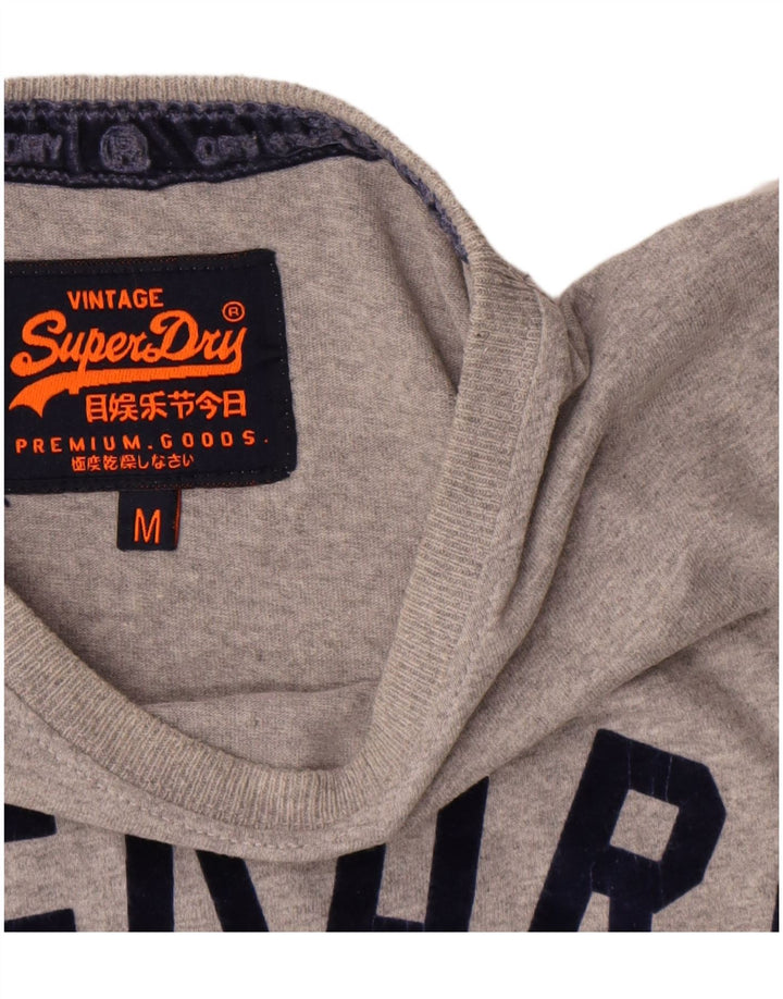 Superdry Мужская футболка с рисунком Верх среднего серого цвета, хлопок