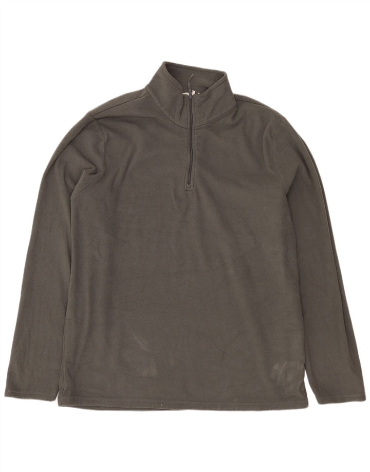MOUNTAIN WAREHOUSE Мужской флисовый джемпер с воротником на молнии, большой серый полиэстер